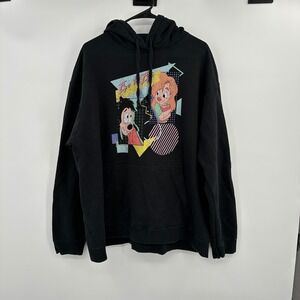 Disney A Goofy Movie Max and Roxanne Eye to Eye Black Hoodie 2XL Retro 90s Style